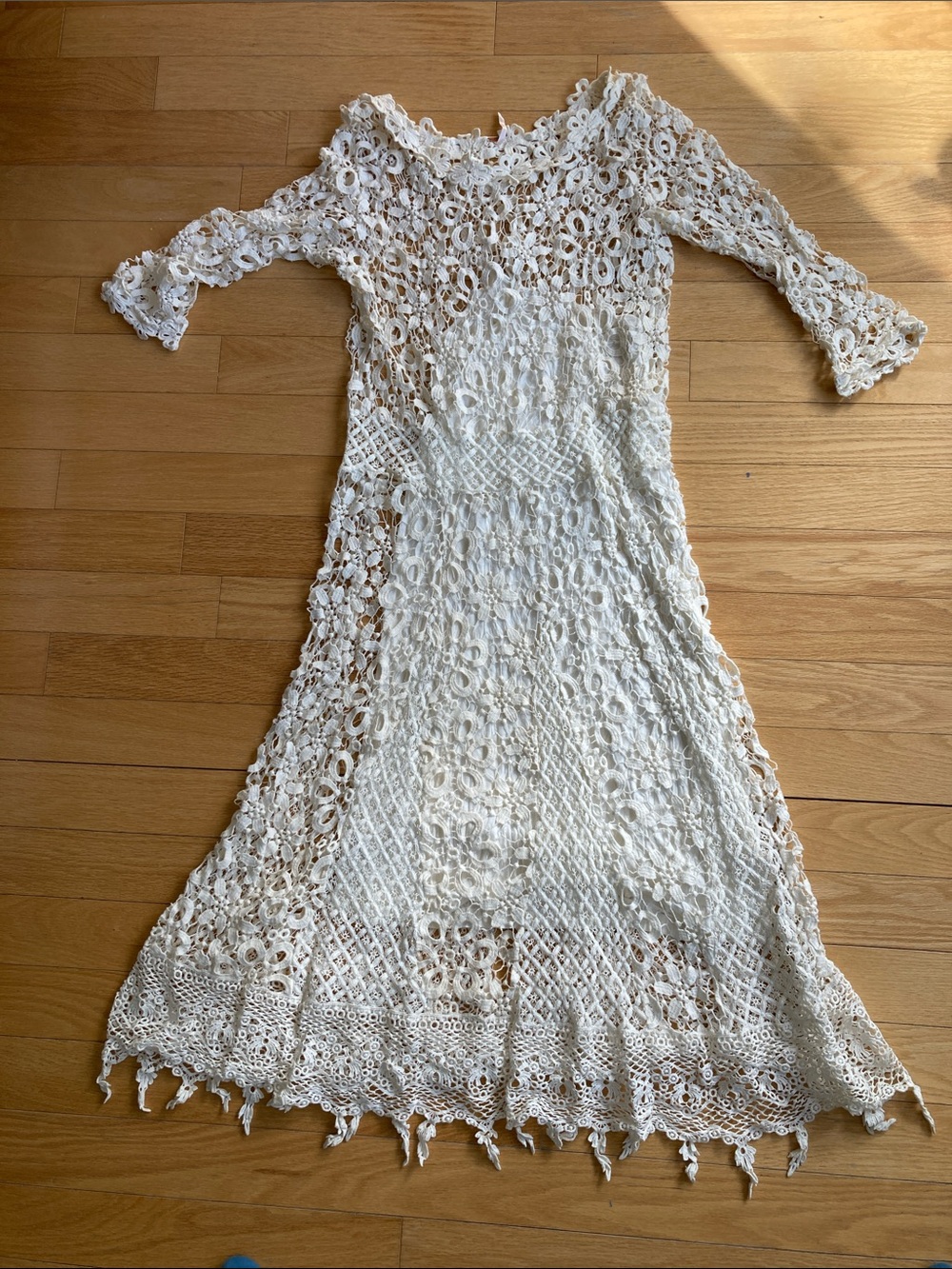 Free People Off White Crochet Lace Maxi Dress